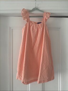 Maison me Peach Swiss Dot Sundress with Ruffle Straps size 7